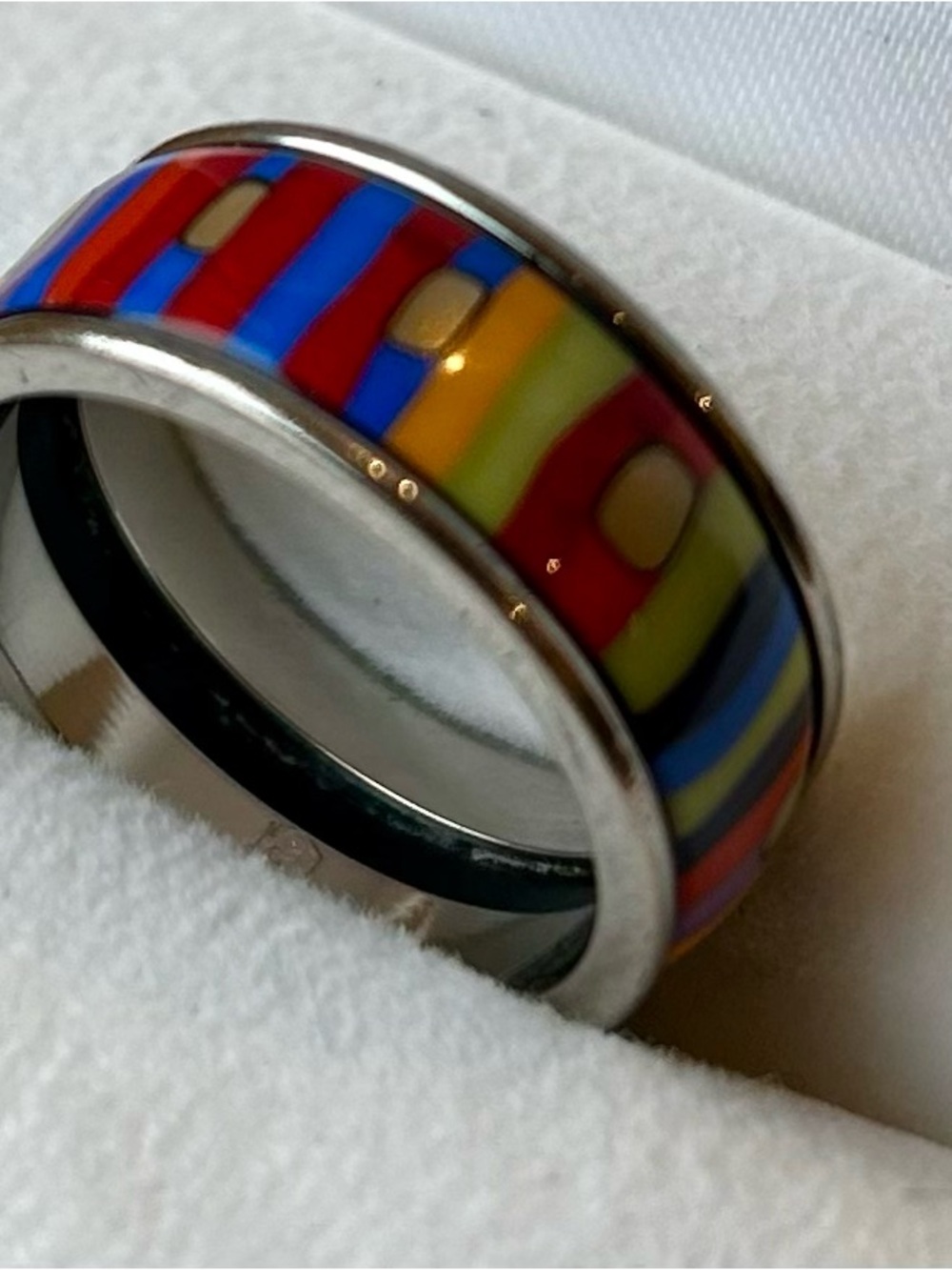 FREYWILLE Ring 💍 - Hundertwasser “Spiral of Life” Miss Ring Fire Enamel Silver - Picture 6 of 13